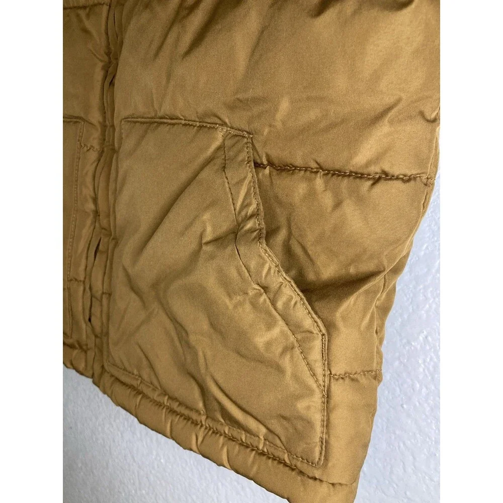 Boys Small (Size 6 To 7) Old Navy Brown Puffer Vest Zip Up With Pockets